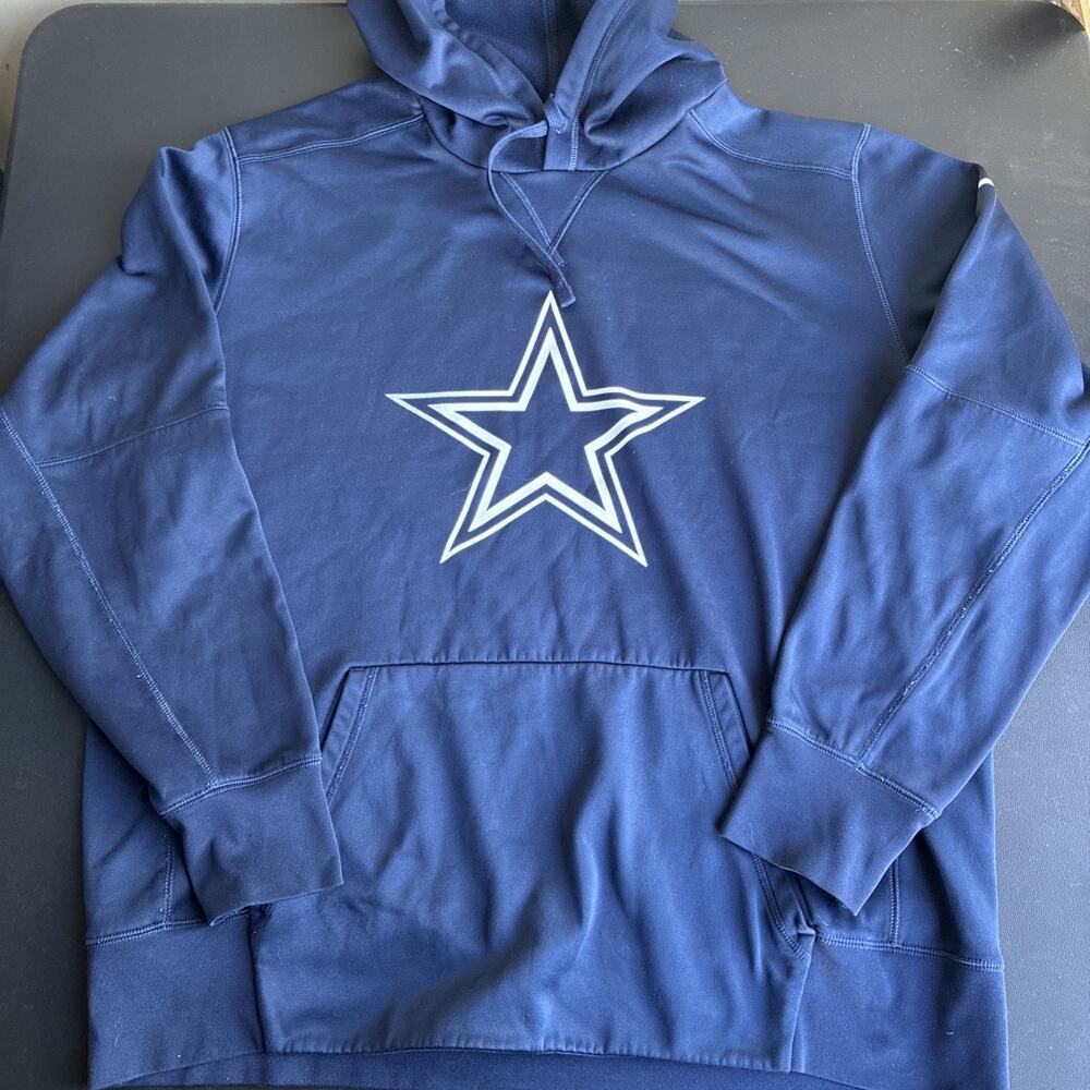 Nike Dallas Cowboys Therma-Fit Hoodie Sweatshirt Navy Blue XL NFL Pullover
